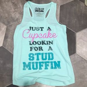 Cup cake/stud muffin mint tank top